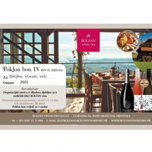 Poklon bon IV â€“ Degustacijski meni u 6 slijedova sljubljen sa 6 EKO BOLFAN vina